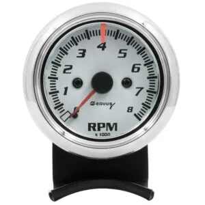 EQUUS 2-1/2 Dia Tachometer 8000 RPM White Dial E5076