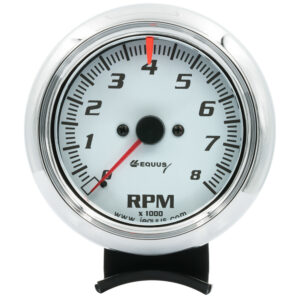 EQUUS 3-3/8 Dia Tachometer 8000 RPM White Dial E5078