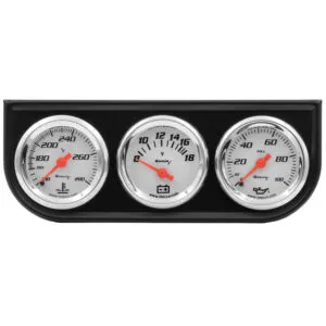 EQUUS 1-1/2 Dia Triple Gauge Set w/Black Panel E5100