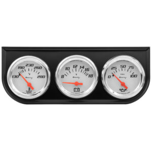 EQUUS 2.0 Dia Triple Gauge Set w/Black Panel E5200