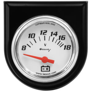 EQUUS 2.0 Dia Voltmeter Gauge w/Black Panel E5268