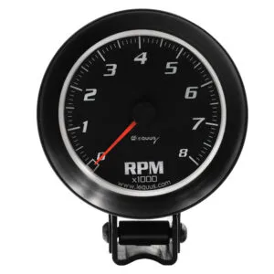 EQUUS 3-3/8 Dia Tachometer 8000 RPM Black Dial E6068