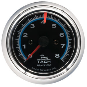EQUUS 2-1/2 Dia Tachometer 8000 RPM Black Dial E6076