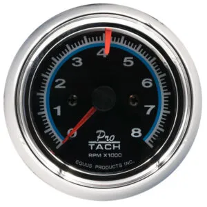 EQUUS 2-1/2 Dia Tachometer 8000 RPM Black Dial E6076