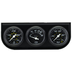 EQUUS 1-1/2 Dia Triple Gauge Set w/Black Panel E6100