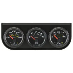 EQUUS 2.0 Dia Triple Gauge Set w/Black Panel E6200