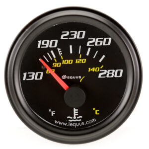 EQUUS 2.0 Dia Water Temp Gauge Black  130-280 E6232
