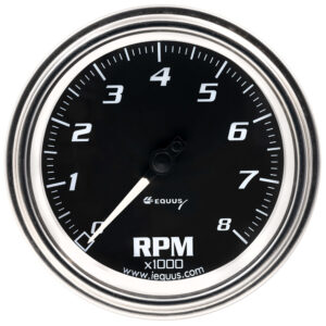 EQUUS 3-3/8 Dia Tachometer 8000 RPM Chrome E7068