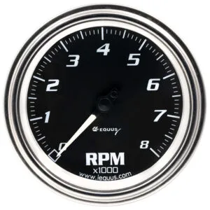 EQUUS 3-3/8 Dia Tachometer 8000 RPM Chrome E7068