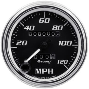 EQUUS 3-3/8 Dia Speedometer 0-120 MPH Chrome Mech E7072
