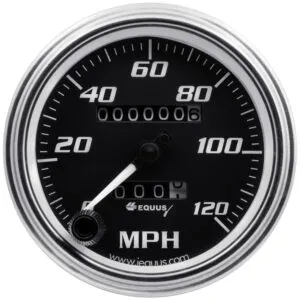 EQUUS 3-3/8 Dia Speedometer 0-120 MPH Chrome Mech E7072