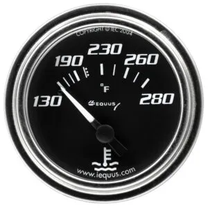 EQUUS 2.0 Dia Water Temp Gauge Chrome  130-280 E7232