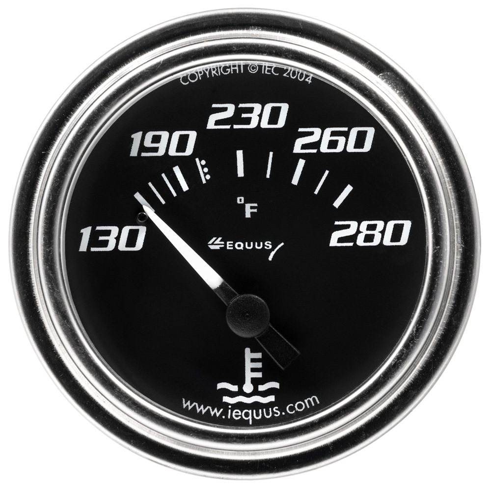 EQUUS 2.0 Dia Water Temp Gauge Chrome 130-280 E7232