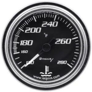 EQUUS 2.0 Dia Water Temp Gauge Chrome  140-280 E7242