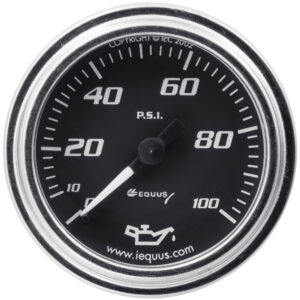 EQUUS 2.0 Dia Oil Pressure Gauge Chrome  0-100psi E7244