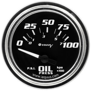 EQUUS 2.0 Dia Oil Pressure Gauge Chrome  0-100psi E7264