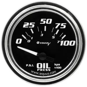 EQUUS 2.0 Dia Oil Pressure Gauge Chrome  0-100psi E7264