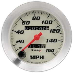 EQUUS 3-3/8 Dia Speedometer 0-160 MPH Silver E8076