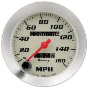 EQUUS 3-3/8 Dia Speedometer 0-160 MPH Silver E8076