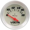 EQUUS 2.0 Dia Voltmeter Gauge Silver 8-18 Volts E8268