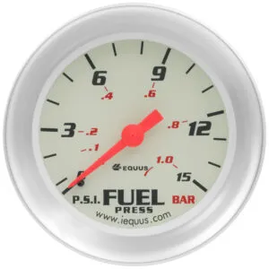 EQUUS 2-5/8 Dia Fuel Pressure Gauge 0-15 Psi E8434