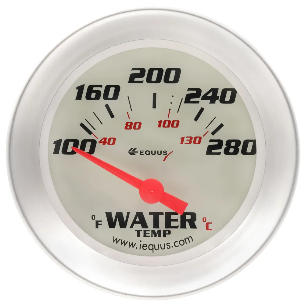 EQUUS 2-5/8 Dia Water Temp Gauge Silver 100-280 E8462