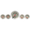 EQUUS 5-Piece Gauge Set White Face/Silver Bezel E8500