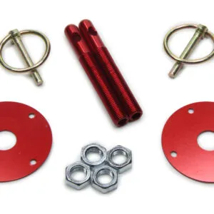 FIVESTAR Hood Pin Kit  3/8in Alum Red 2-pack 10001-34033-R