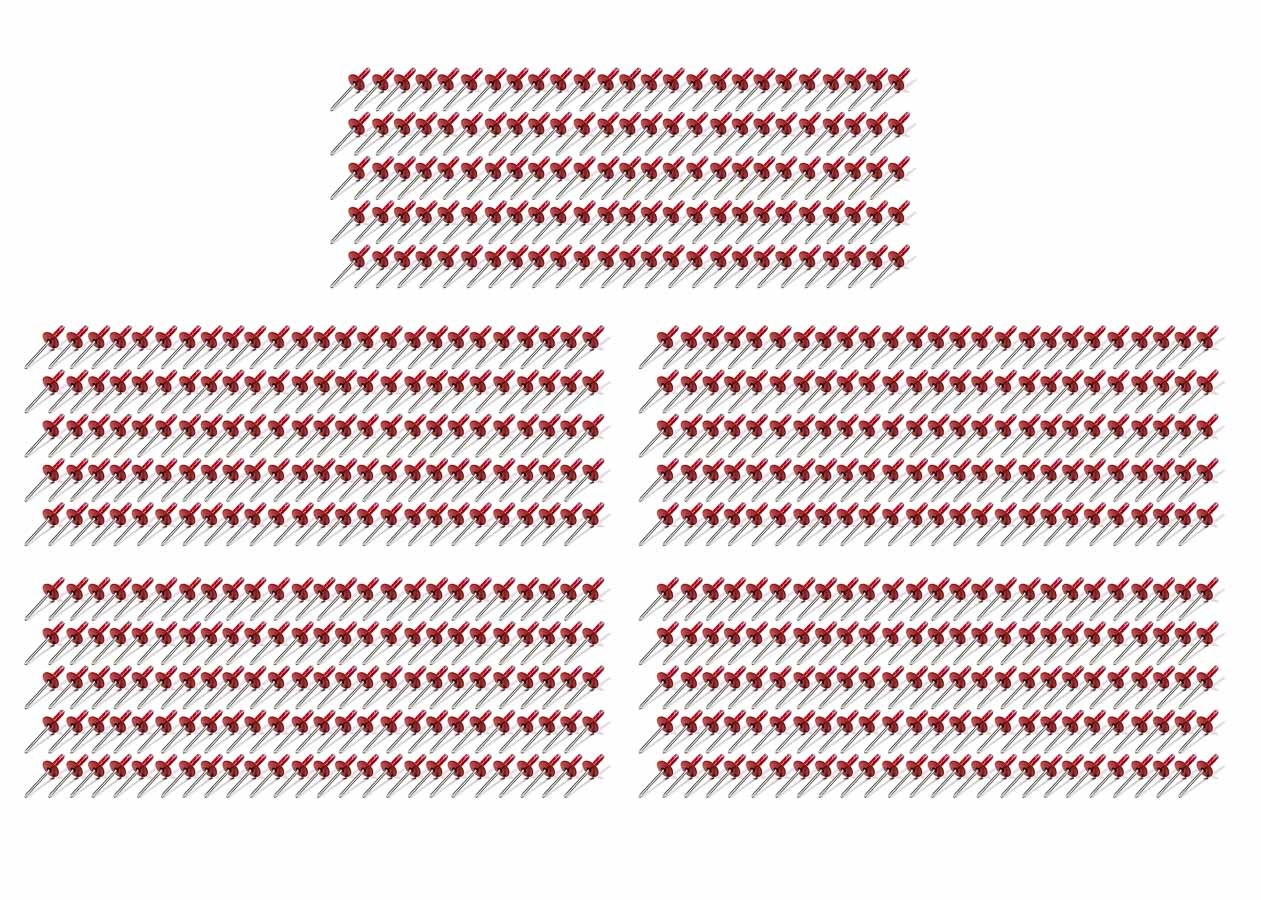 FIVESTAR Lrg Hd Rivet Red Multi-Grip 500pk 814R-500L