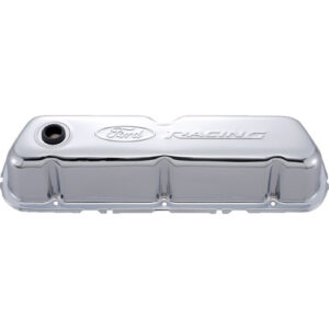FORD Chrome Steel Valve Cover Set w/Ford Racing Logo 302-070
