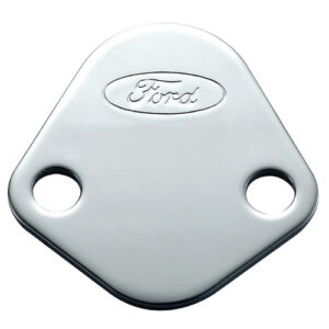 FORD Fuel Pump Block-Off Plate Chrome w/Ford Logo 302-290