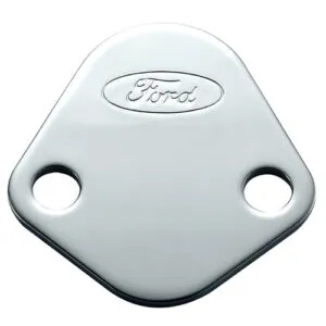 FORD Fuel Pump Block-Off Plate Chrome w/Ford Logo 302-290