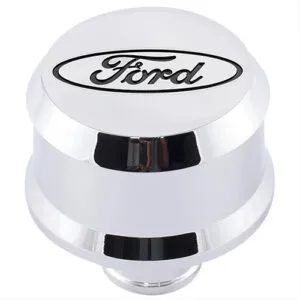 FORD Valve Cover Breather w/ Slant Edge  Alm Chrome 302-439