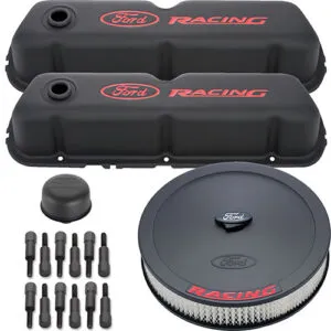 FORD Engine Dress up Kit Black w/Ford Racing Logo 302-500