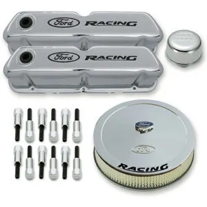 FORD Engine Dress up Kit Chrome w/Ford Racing Log 302-510