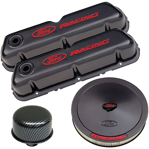 FORD Engine Dress up Kit C/F w/Ford Racing Logo 302-520