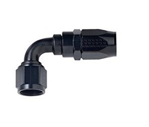 FRAGOLA #6 x 90 Power Flow Hose End Black 109006-BL