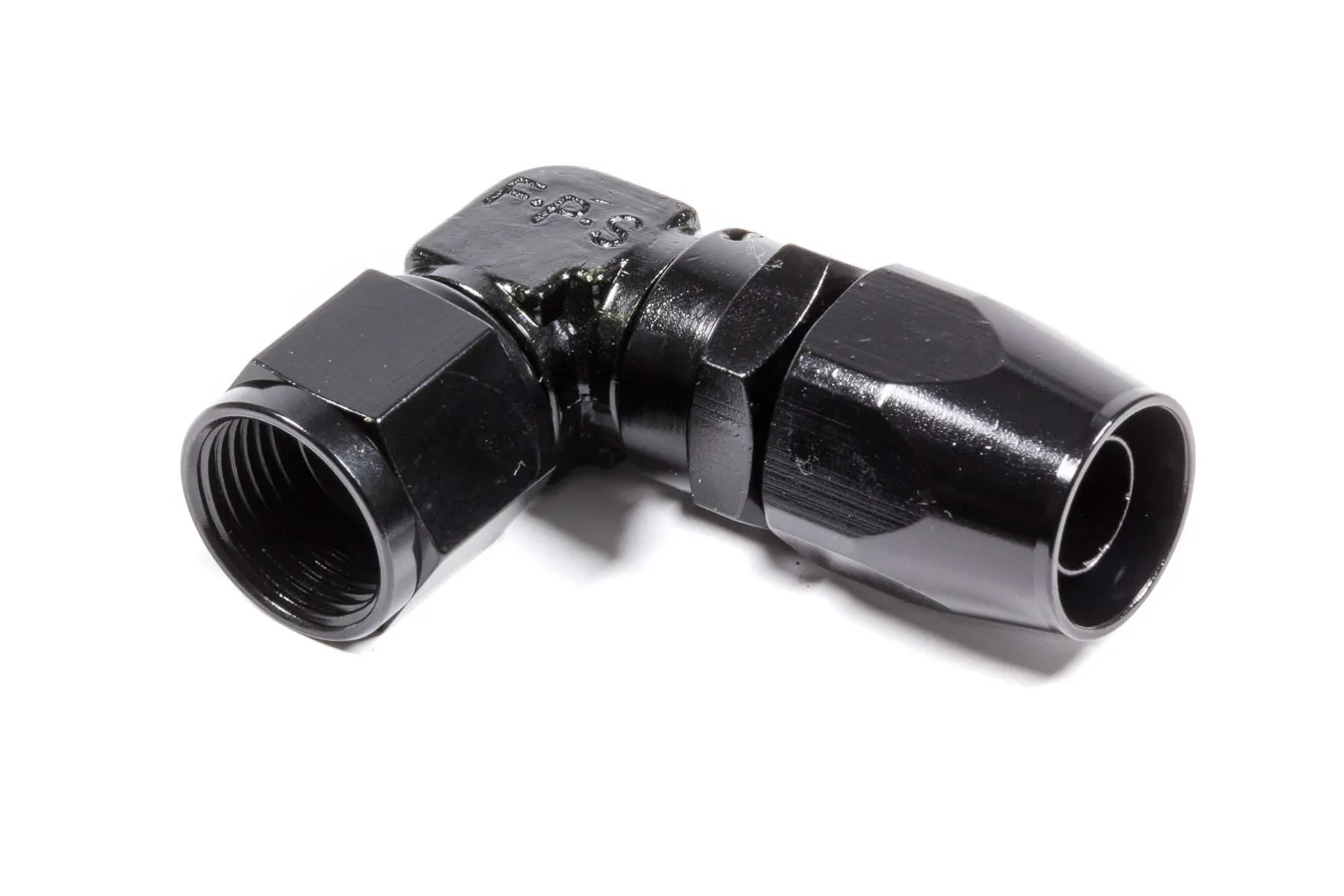 FRAGOLA #10 x 90 Low Profile Forged Hose End Black 109110-BL