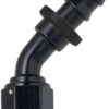 FRAGOLA Hose Fitting #8 45 Deg Push Lock Black 204508-BL