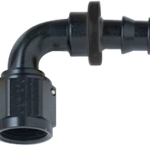 FRAGOLA Hose Fitting #16 90 Deg Push Lock Black 209016-BL