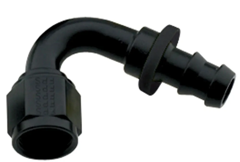 FRAGOLA Hose Fitting #16 120 Deg Push Lock Black 212016-BL