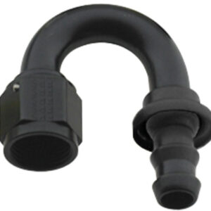 FRAGOLA Hose Fitting #10 180 Deg Push Lock Black 218010-BL