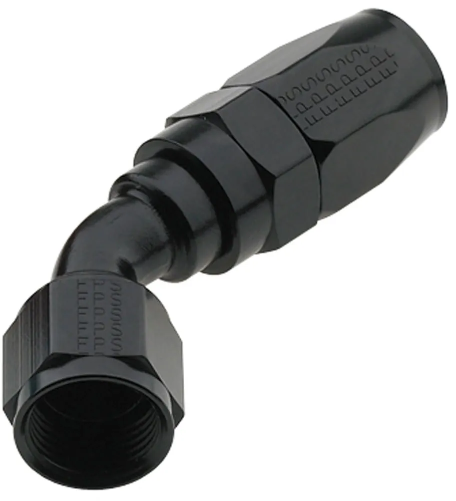 FRAGOLA Hose Fitting #6 45 Deg Pro-Flow Black 224506-BL