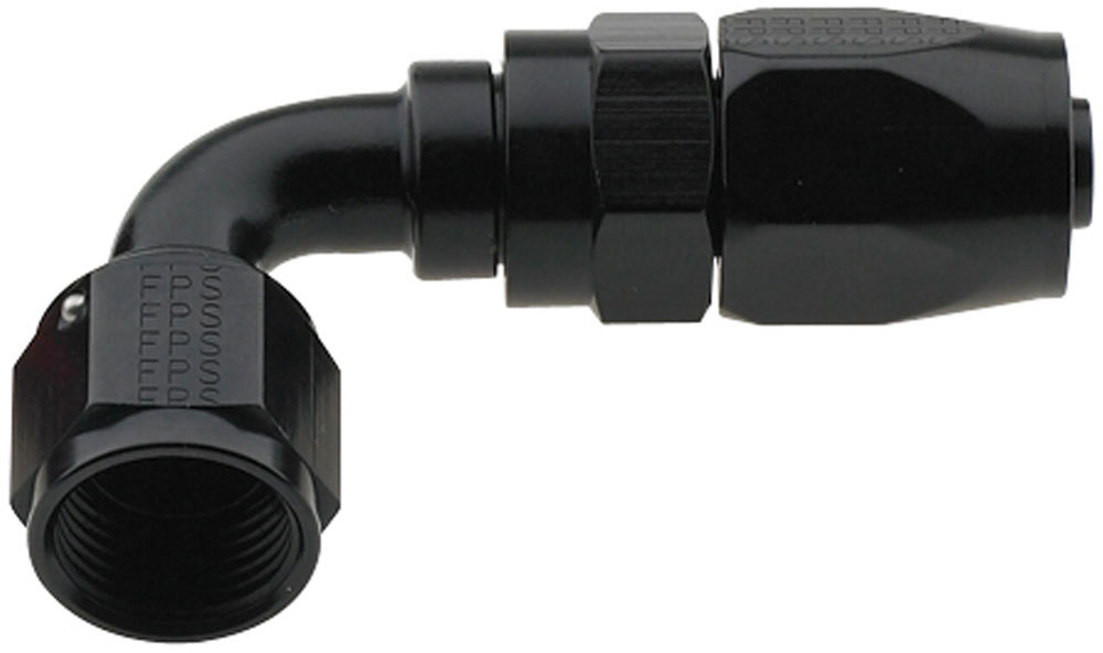 FRAGOLA Hose Fitting #6 90 Deg Pro-Flow Black 229006-BL