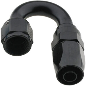 FRAGOLA Hose Fitting #4 180 Deg Pro-Flow Black 231804-BL