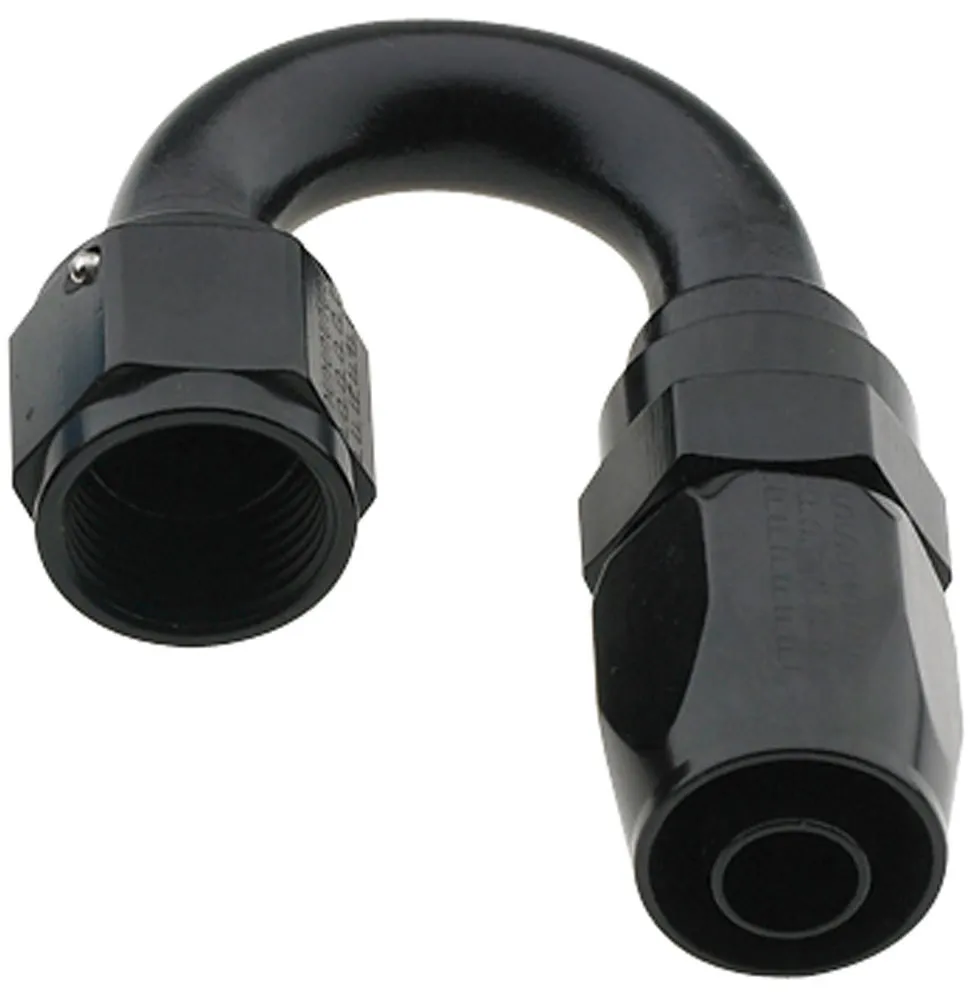 FRAGOLA Hose Fitting #4 180 Deg Pro-Flow Black 231804-BL