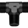 FRAGOLA 10an  to 1/2 MPT On-Run Tee  Fitting Black 482610-BL