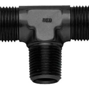 FRAGOLA 10an  to 1/2 MPT On-Run Tee  Fitting Black 482610-BL