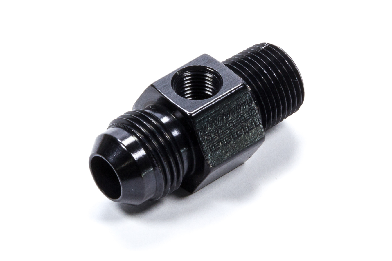FRAGOLA #8 X 3/8MPT Inline Gauge Adapter Fitting Black 495004-BL