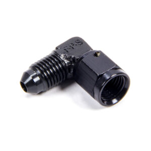 FRAGOLA #4 Female Swivel to Male 90 Degree Fitting Black 498102-BL